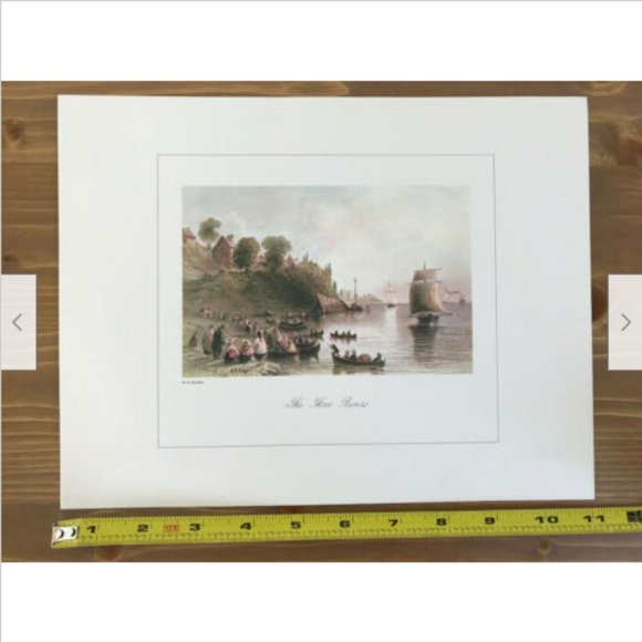 Set of 4 Canadian Scenery W.H. Bartlet Color Art Prints Aylmer St Lawrence - Picture 4 of 7